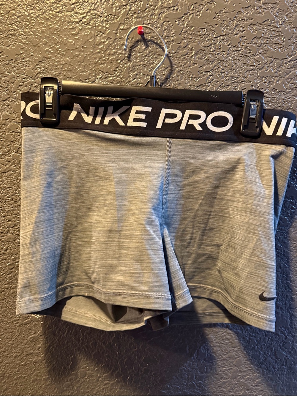 Nike Women’s Gray Athletic Shorts with Black NIKE PRO Waistband